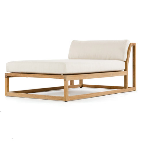 Westminster Teak Outdoor Teak Chaise Lounge with Sunbrella Cushions